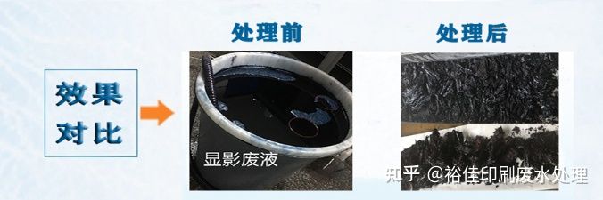 顯影廢液處理后對比